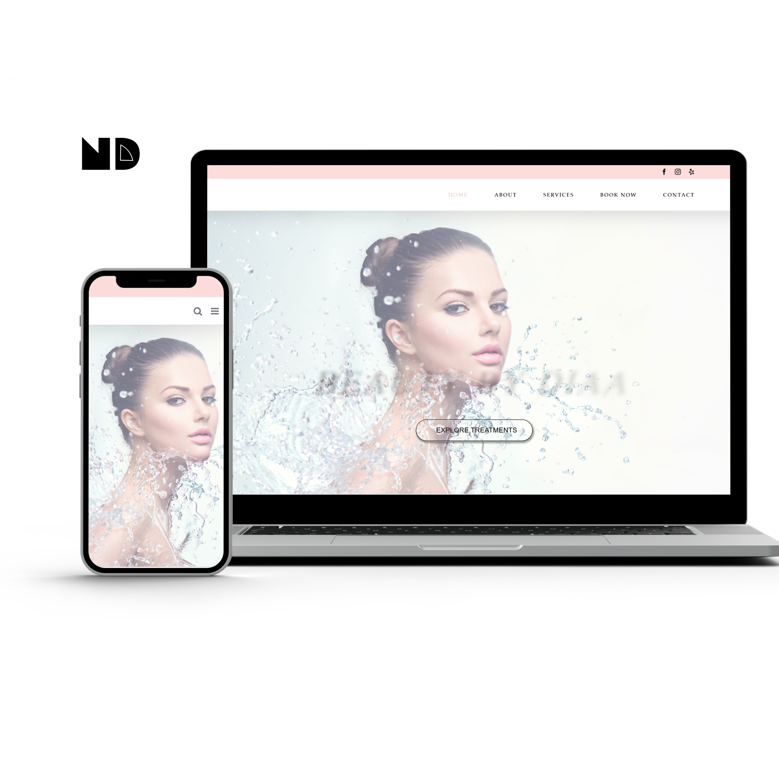 Beauty website image from portfolio